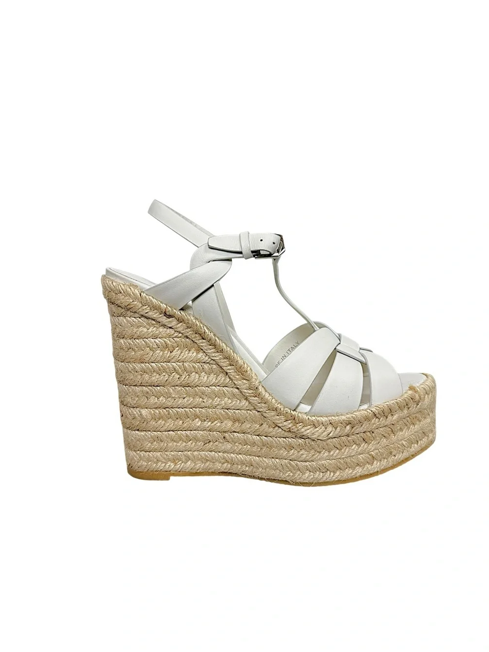 Saint Laurent Tribute Espadrille Wedge Sandals 37.5
